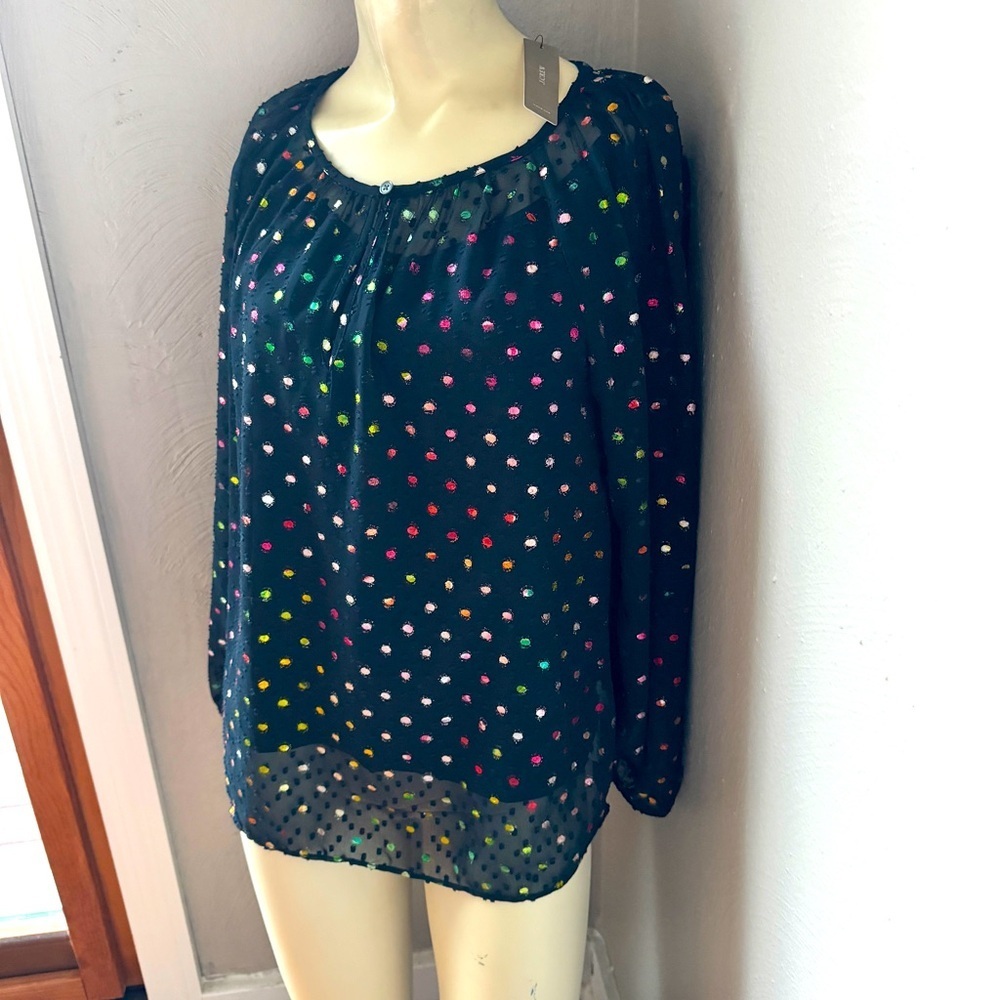 J Crew polkadot blouse with cami size xs nwt